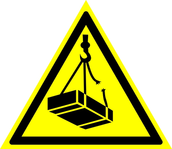 W06 опасно! возможно падение груза (пластик, 700х700 мм) - Охрана труда на строительных площадках - Знаки безопасности - магазин "Охрана труда и Техника безопасности"